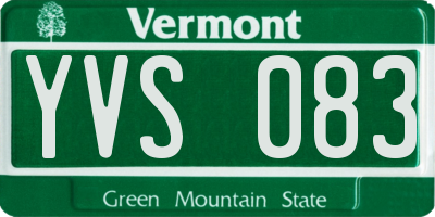 VT license plate YVS083
