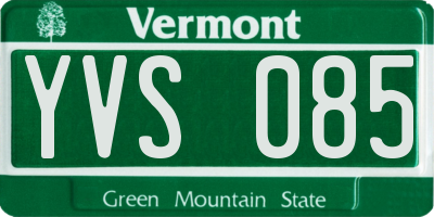 VT license plate YVS085