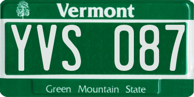 VT license plate YVS087