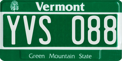 VT license plate YVS088