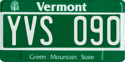 VT license plate YVS090