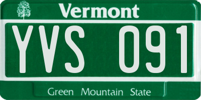 VT license plate YVS091