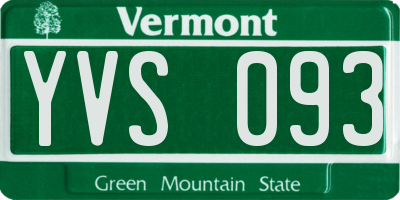 VT license plate YVS093