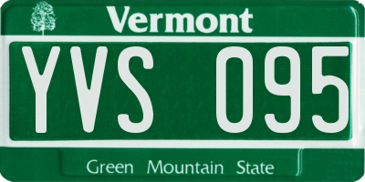 VT license plate YVS095