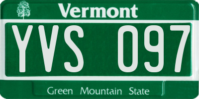VT license plate YVS097