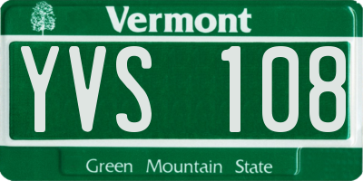 VT license plate YVS108