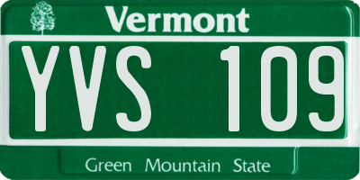 VT license plate YVS109