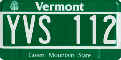 VT license plate YVS112