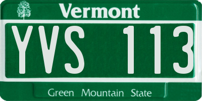 VT license plate YVS113