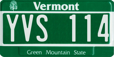 VT license plate YVS114