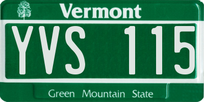 VT license plate YVS115