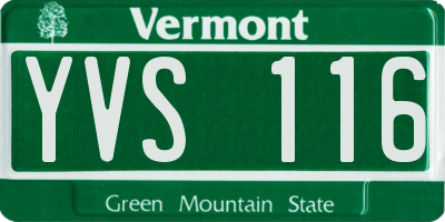 VT license plate YVS116