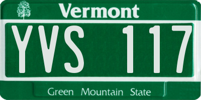 VT license plate YVS117