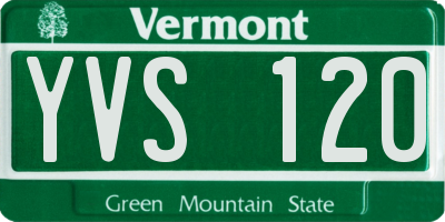 VT license plate YVS120