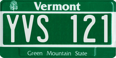 VT license plate YVS121
