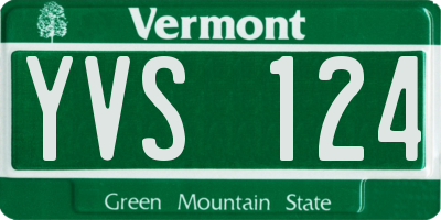 VT license plate YVS124