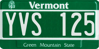 VT license plate YVS125