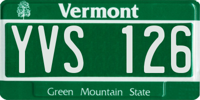 VT license plate YVS126