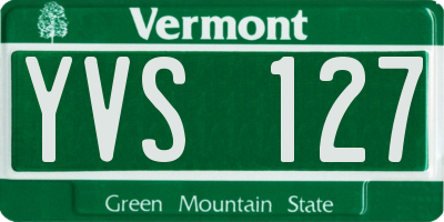 VT license plate YVS127