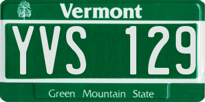 VT license plate YVS129