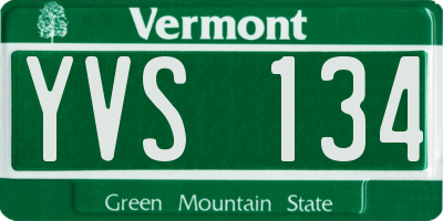 VT license plate YVS134