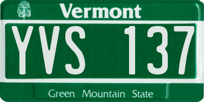 VT license plate YVS137