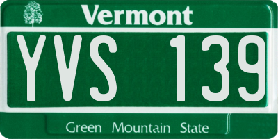 VT license plate YVS139