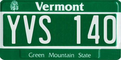 VT license plate YVS140