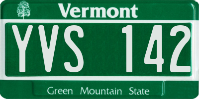 VT license plate YVS142