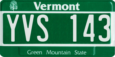VT license plate YVS143