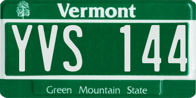 VT license plate YVS144