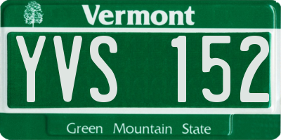 VT license plate YVS152
