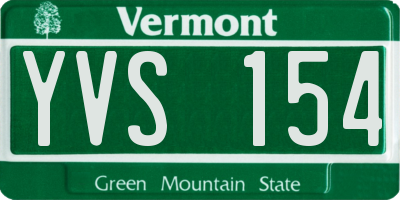 VT license plate YVS154