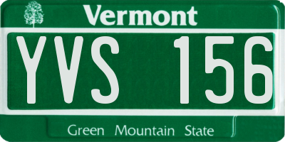 VT license plate YVS156