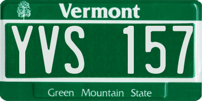 VT license plate YVS157