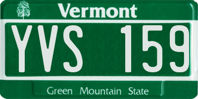 VT license plate YVS159