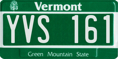VT license plate YVS161