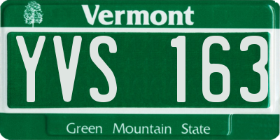 VT license plate YVS163