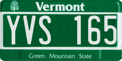 VT license plate YVS165