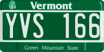VT license plate YVS166