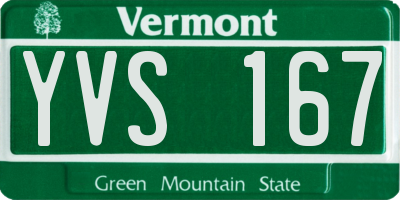 VT license plate YVS167