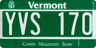 VT license plate YVS170