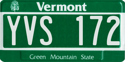 VT license plate YVS172