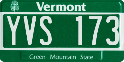 VT license plate YVS173