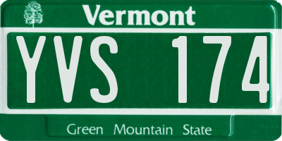 VT license plate YVS174