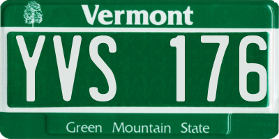 VT license plate YVS176