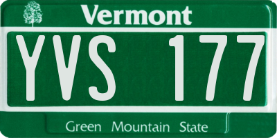 VT license plate YVS177