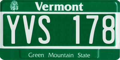 VT license plate YVS178
