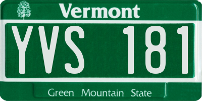 VT license plate YVS181