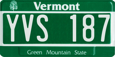 VT license plate YVS187